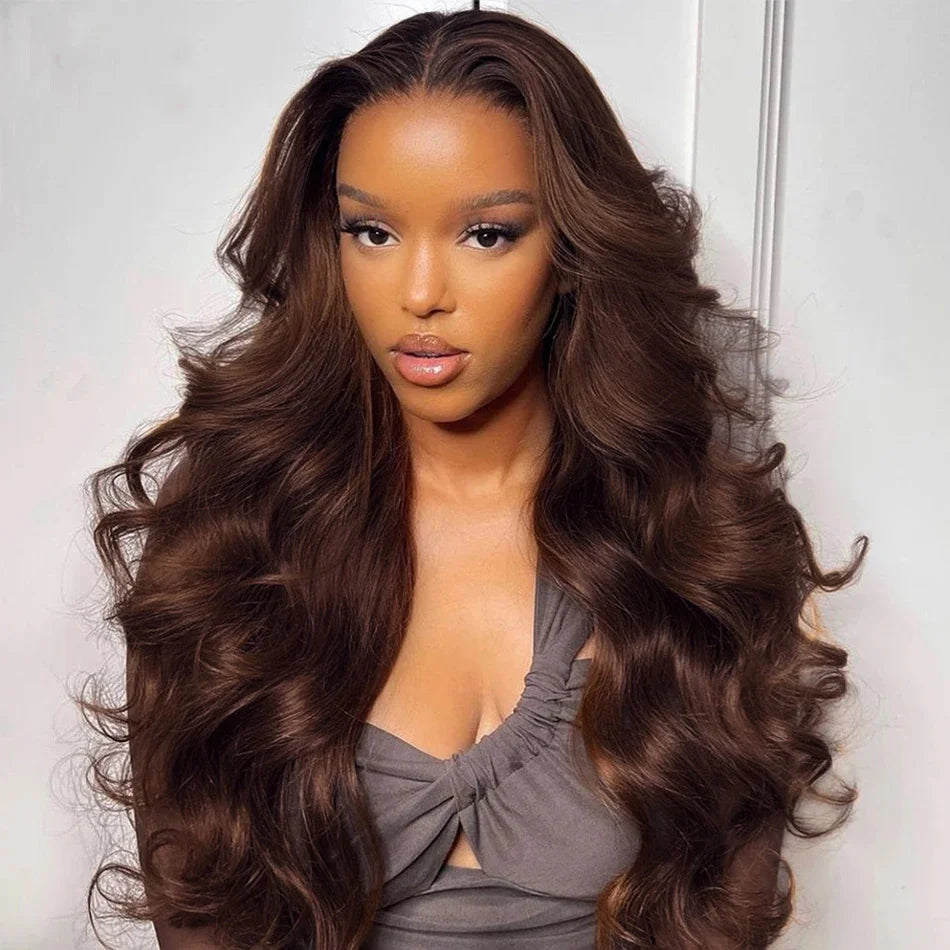 Chocolate Brown Body Wave Lace Front Wig - 13x4 13x6 HD Lace 100% Human Hair | Pre-Plucked Brazilian