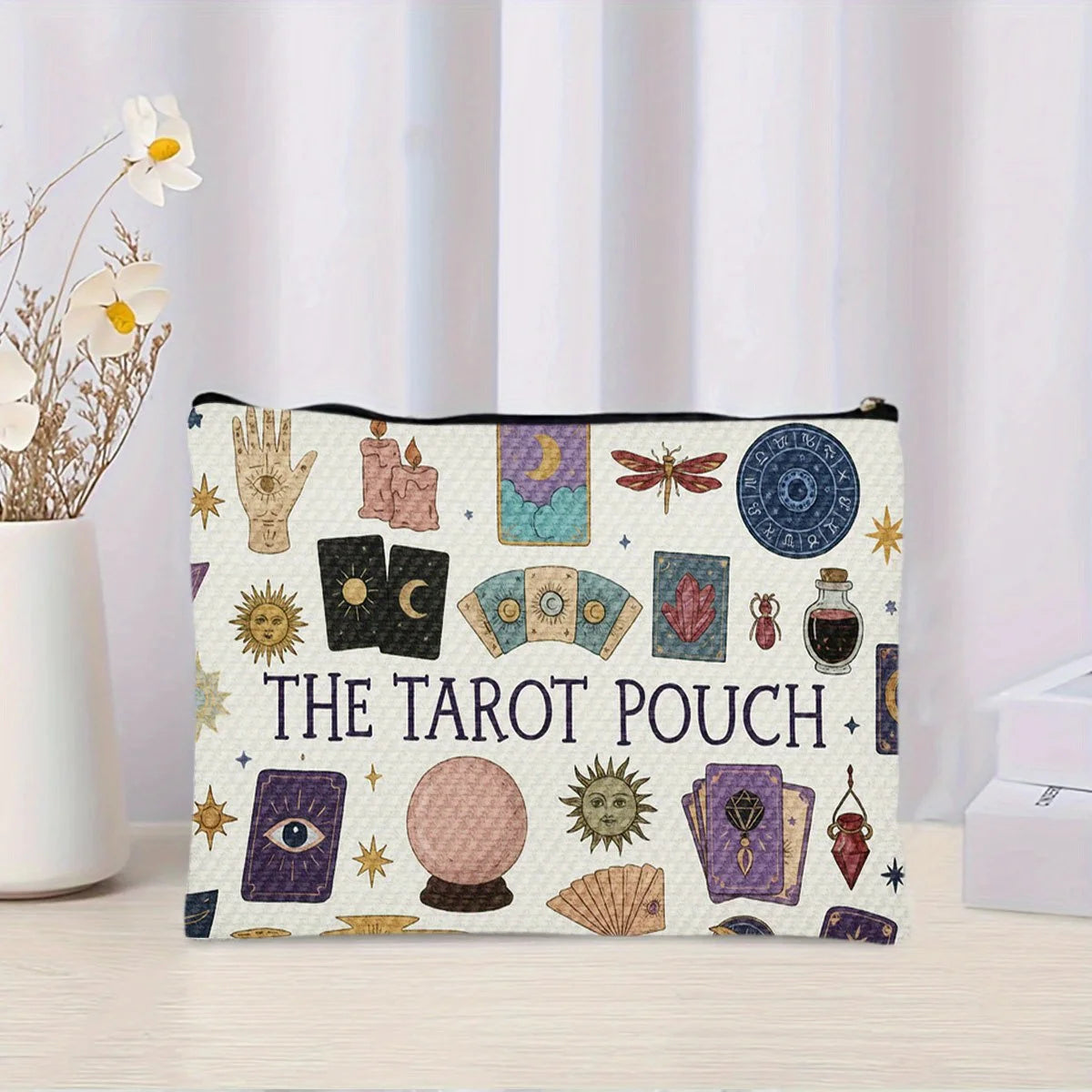A Mysterious tarot card makeup bag - cute multifunctional zipper pouch for women, jewelry storage bag, perfect travel zip small