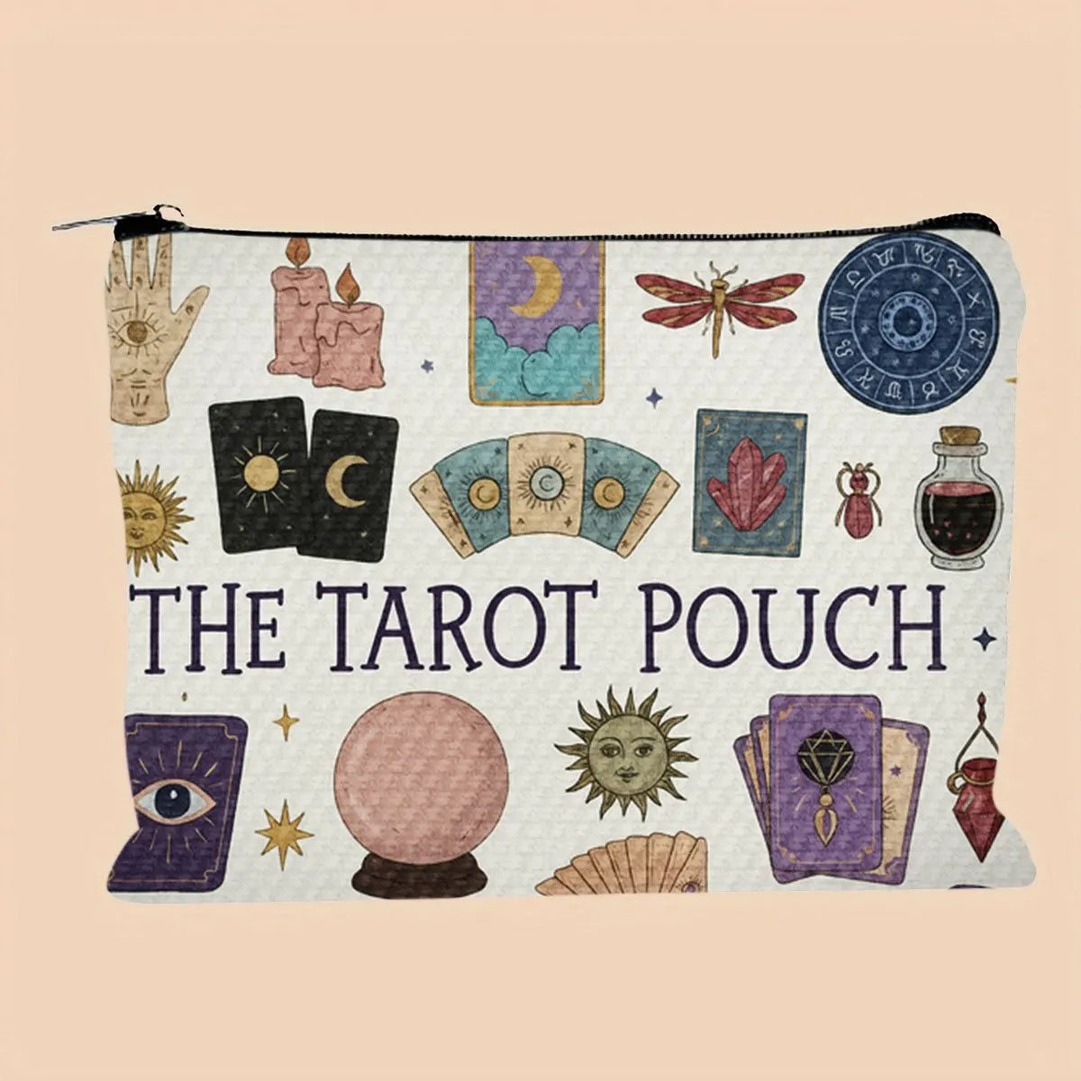 A Mysterious tarot card makeup bag - cute multifunctional zipper pouch for women, jewelry storage bag, perfect travel zip small