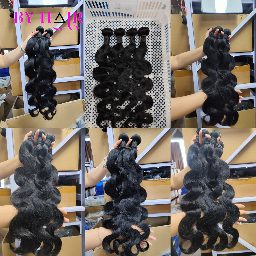26" Body Wave Bundles with 2x6 Closure - 3/4 Brazilian Human Hair Weave | Natural HD Lace