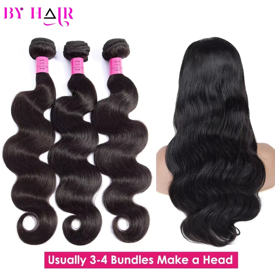 26" Body Wave Bundles with 2x6 Closure - 3/4 Brazilian Human Hair Weave | Natural HD Lace