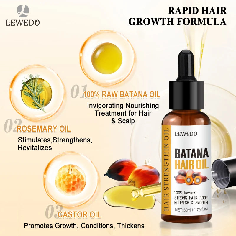 Batana Oil Hair Growth Serum - Fast Growing Anti-Hair Loss Treatment | Natural Repair for Damaged Hair