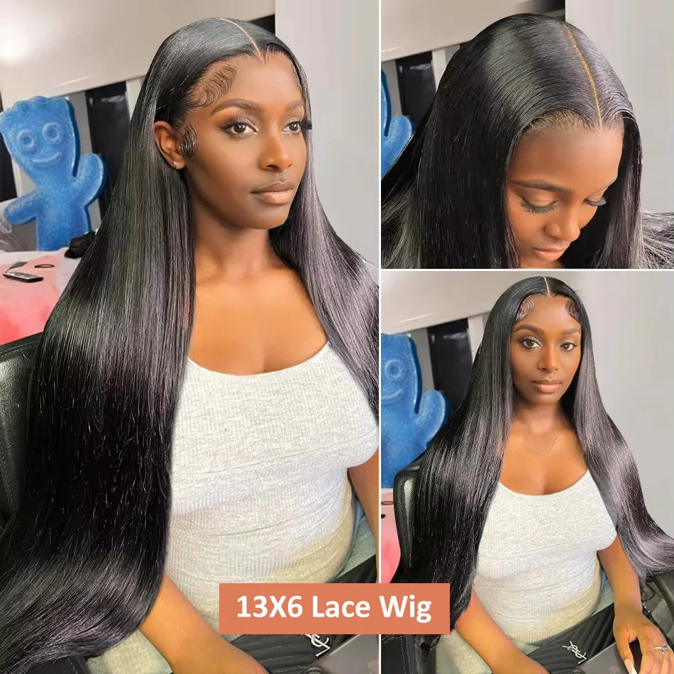13x6 Hd Transparent Swiss Lace Bone Straight 200 Density Frontal Human Hair Wigs Brazilian Virgin Hair Lace Front Wig For Women
