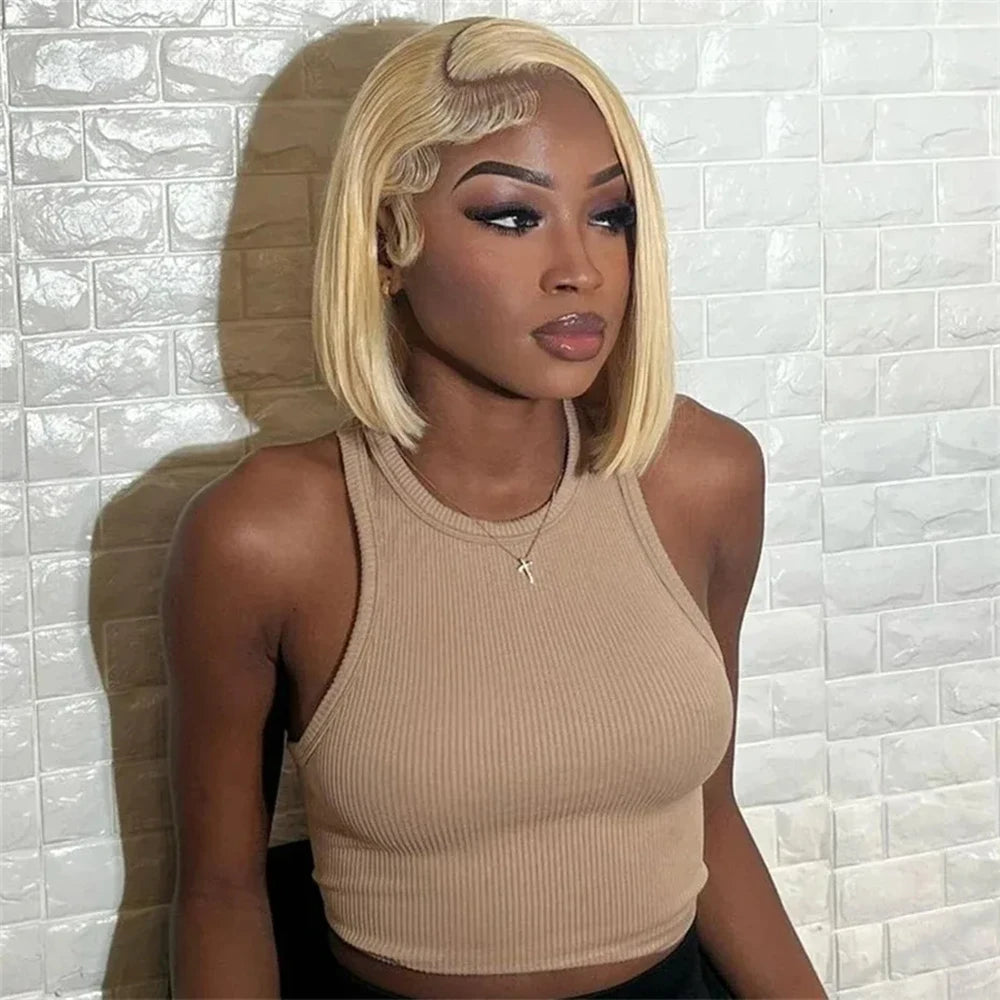 613 Blonde Bob Wig 8-16 Inch - 13x4 13x6 HD Lace Front Straight Human Hair | Short Blonde Wig