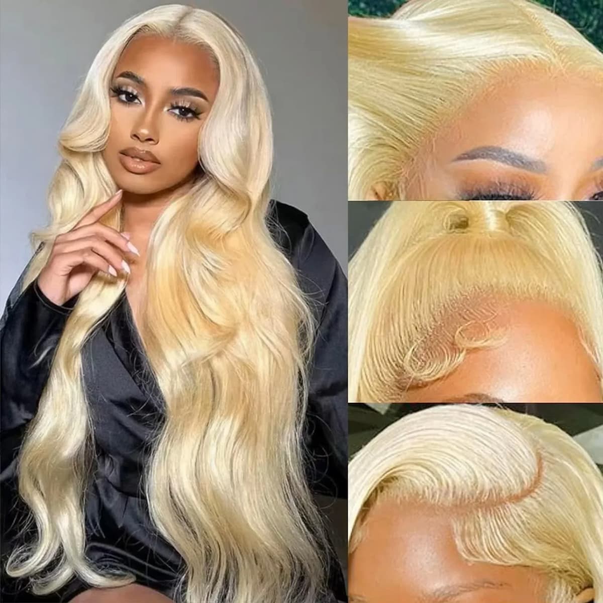 613 Blonde Body Wave Wig 16-36 Inch - 13x4 13x6 HD Lace Front 180-200% Density | Platinum Blonde Human Hair