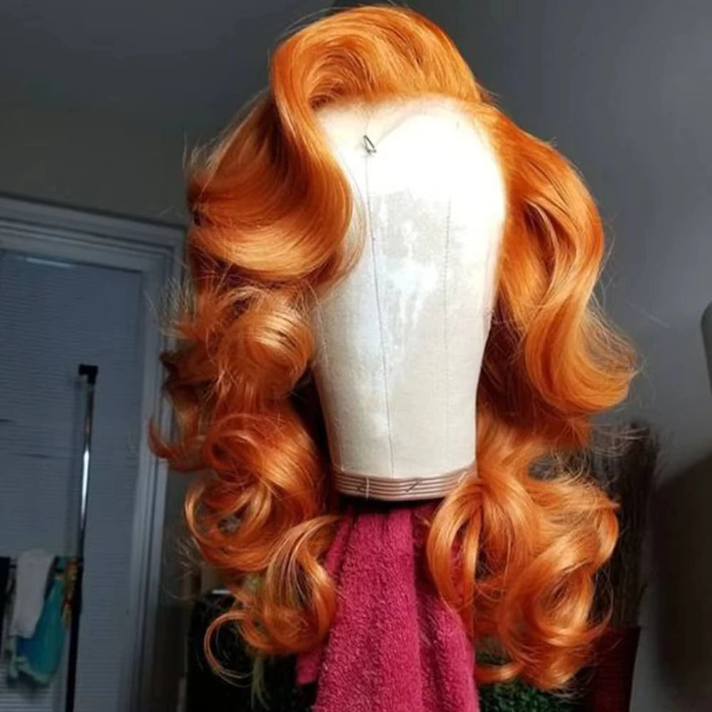 Ginger Orange Body Wave Bob Wig - 13x4 HD Lace Front 200% Density | Short Bob Human Hair