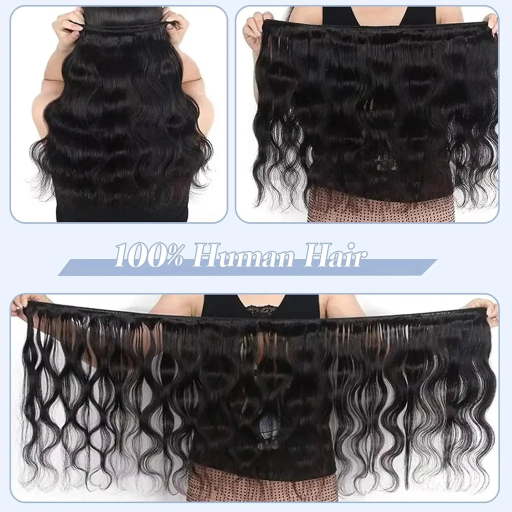 40" Body Wave Human Hair Bundles - 12A Grade Brazilian Virgin Hair | 3/4 Pcs Raw Unprocessed Weave