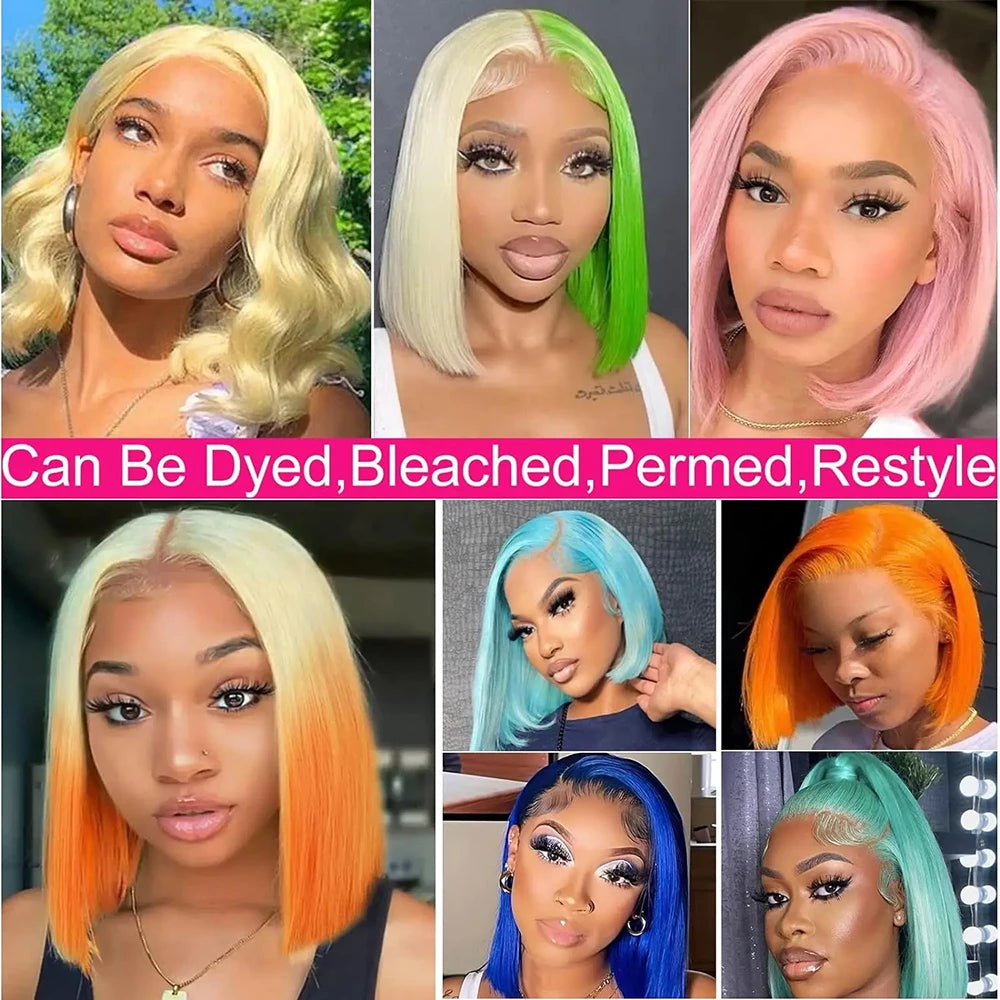 613 Blonde Bob Wig 8-16 Inch - 13x4 13x6 HD Lace Front Straight Human Hair | Short Blonde Wig