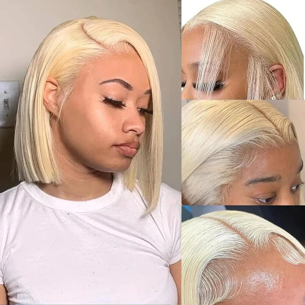613 Blonde Bob Wig 8-16 Inch - 13x4 13x6 HD Lace Front Straight Human Hair | Short Blonde Wig