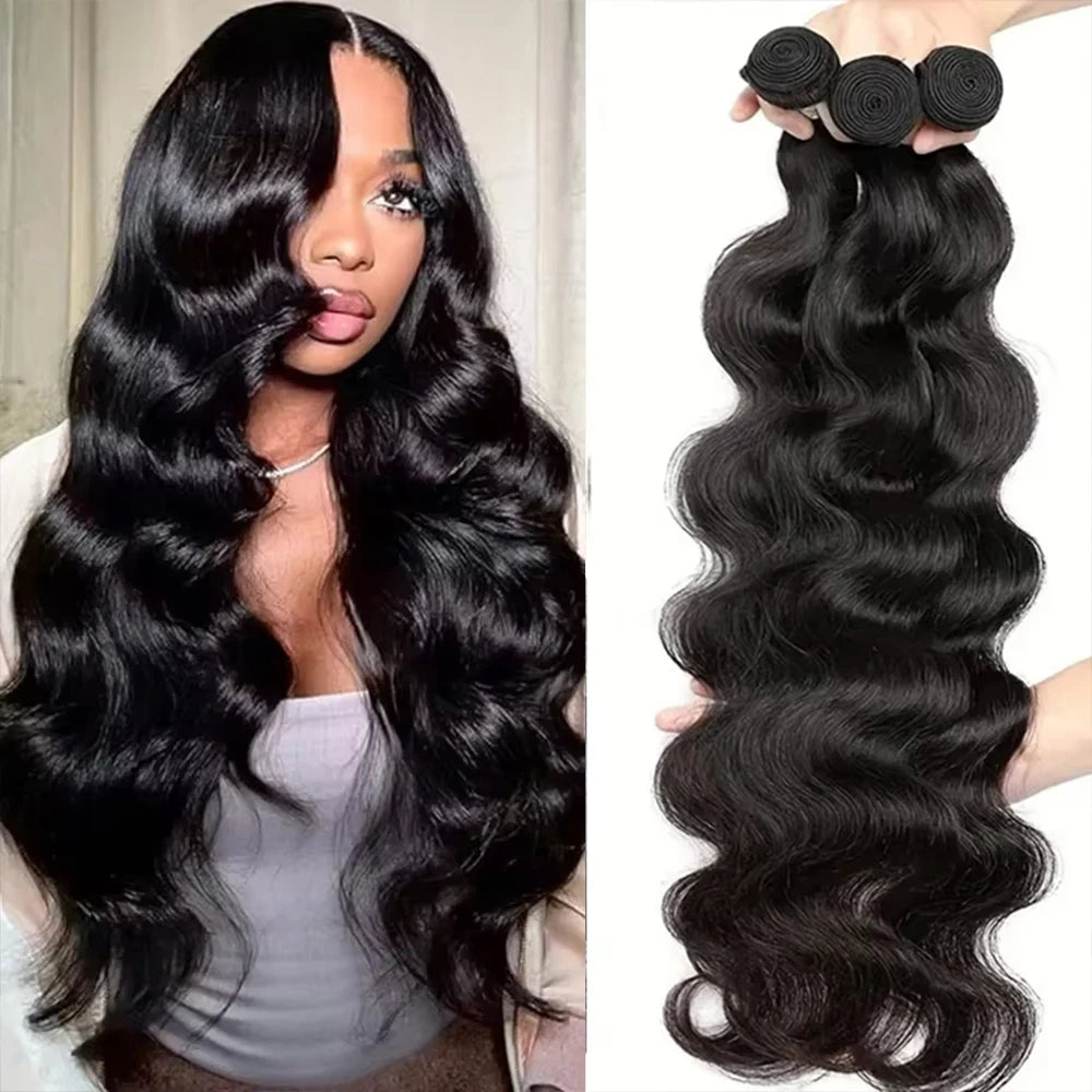 40" Body Wave Human Hair Bundles - 12A Grade Brazilian Virgin Hair | 3/4 Pcs Raw Unprocessed Weave